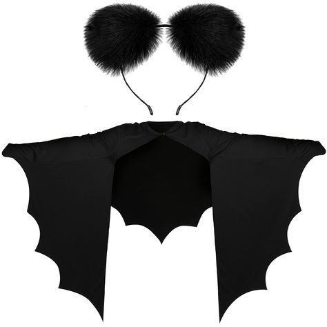 PRICES MAY VARY. What you get: you will receive 1 piece of black bat shawl and 1 piece of plush headband, a reasonable combination that can help you finish Halloween costume look, cute and stylish, which will make you stand out at the Halloween party Soft material: the bat sleeve wing is made of quality polyester knitted fabric, soft and comfortable, skin-friendly and comfortable to touch, and the plush ears headband is exquisite and beautiful, which will bring you a comfortable wearing experien Womens Bat Costume, Halloween Bat Costume, Kiss Costume, Bat Costume, Matching Halloween, Cute Bat, Halloween Costume Accessories, Wings Costume, Halloween Bat