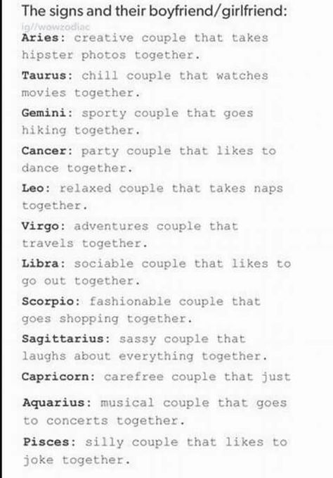 The signs and their boyfriends or girlfriends Boyfriends Drawing, Gemini Stuff, Zodiac Things, Aries Zodiac Facts, Gemini Quotes, Scorpio Zodiac Facts, Zodiac Signs Pisces, Zodiac Leo, Zodiac Sign Traits