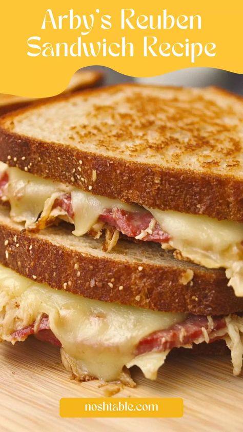 Arby’s Reuben Sandwich Recipe – Nosh Table Loaded Potato Bites, Tender Corned Beef, Reuben Sandwich Recipe, Cooking Corned Beef, Bread Alternatives, Reuben Sandwich, Potato Bites, Loaded Potato, Gruyere Cheese