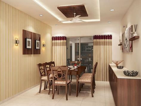 4 bedroom apartment at SJR Watermark: modern Dining room by ACE INTERIORS False Ceiling Designs For Bedroom, Luxury Room Design, False Ceiling Design Ideas, Pop False Ceiling, Simple False Ceiling Design, Ceiling Design Ideas, False Ceiling Living Room, Dining Room Design Modern, Pop False Ceiling Design