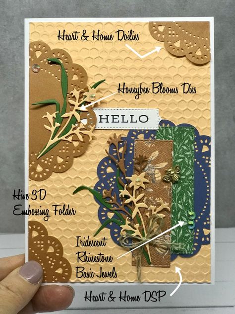 Addinktive Designs, Doily Cards, Lunch Date, Hearth And Home, Succulent Pots, Ink Pad, Embossing Folder, Hi There, Doilies