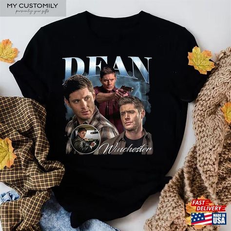 Dean Supernatural, Supernatural Tshirt, Bootleg Shirt, Supernatural Dean Winchester, Supernatural Dean, Vintage T Shirts, Dean Winchester, Jensen Ackles, Winchester