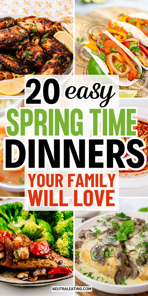 Easy Healthy Spring Meals! Spring Dinners for Company. Spring Break Meals For Kids, Spring Break Recipes, Easy Spring Dinner Recipes, Dinners For Family, Quick Healthy Dinner Recipes, Spring Dinner Recipes, Spring Dinners, Quick Dinner Recipes Healthy, Healthy Spring Recipes