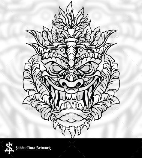 Tiki Head Illustration Tiki Tattoo Ideas For Men, Tiki Face Tattoo, Dragon Totem, Celtic Dragon Tattoos, Tiki Tattoo, Tiki Faces, Totem Tattoo, Tiki Head, Frankenstein Art