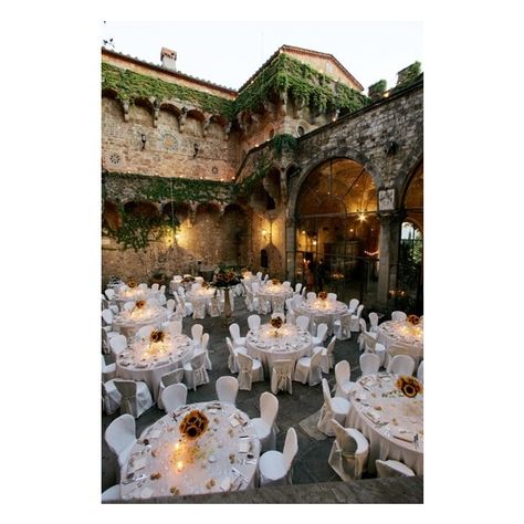 Italy Castle Wedding ❤ liked on Polyvore featuring wedding Castle Reception, Brian Mcfadden, Vogue Williams, Courtyard Wedding, Castle Wedding Venue, Tuscan Wedding, Portugal Wedding, Wedding Reception Inspiration, Venue Decor