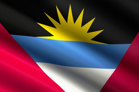 **National flag of North America  ** Antigua and Barbuda  A series of national flag of the world in hi-resolution image Antigua Flag, Antigua And Barbuda Flag, Flag Images, Antigua And Barbuda, Flags Of The World, National Flag, Eu Flag, A Series, Superhero Logos