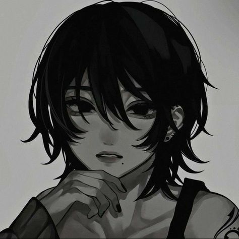 Aesthetic Short Hair, Short Hair Anime, Hair Anime, Aesthetic Black, Black Aesthetic, Black Hair, Short Hair, Anime, Hair