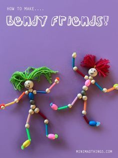 Pipe Cleaner Dolls, Beads Craft Kids, Sustainability Activities, Bead Dolls, Puppet Craft, Beaded Items, Beading For Kids, Pipe Cleaner Crafts, Electric Forest