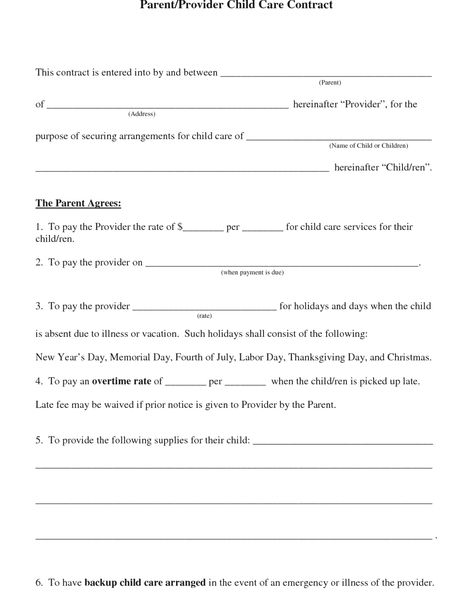 Free Daycare Contract Forms Daycare Contract In Home, Daycare Contract Forms, Daycare Printables Forms, Home Daycare Forms, Toddler Activities Daycare, Babysitter Printable, Daycare Printables, Daycare Contract, Infant Toddler Classroom