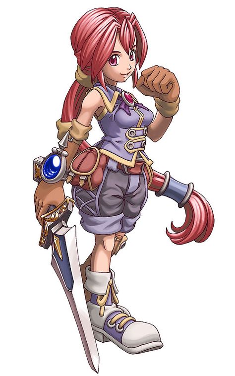 Monica from Dark Cloud 2 Monica Outfits, Dark Chronicle, Humanoid Creatures, Female Protagonist, Dark Clouds, Art Painting Gallery, Character Poses, Game Character Design, In The Beginning