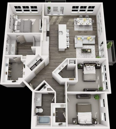 Apartment Plans Layout 2 Bedroom, Apartment With 3 Bedrooms, 3 Bedroom Layout Bloxburg, 3 Bedrooms Apartment Plan, 1 Story Apartment Floor Plan, 4 Bedroom Apartment Layout, Apartment 3 Bedroom Plan, 3bedroom Apartment Floor Plan, Apartment Layout 4bedroom