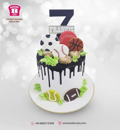 Sports Theme Cakes Boys, Sport Cakes For Boys, Sport Cakes For Men, Sports Cakes For Boys Birthdays, Sports Cake Ideas, Cupcake Themes, Sports Birthday Cake, Sports Birthday Cakes, Lover Cake