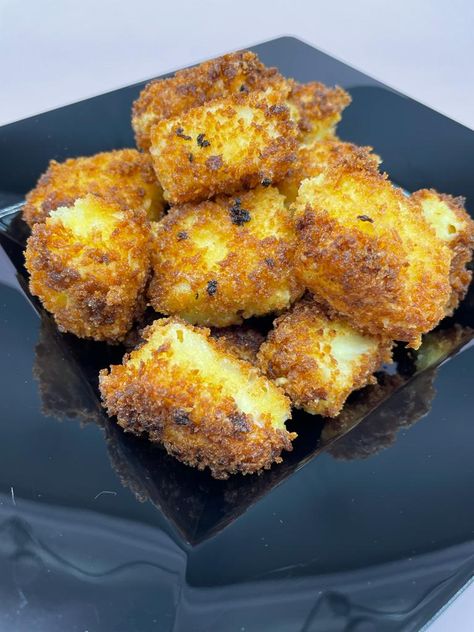 Crispy Fried Feta - Home Cooking With Julie Neville Baked Feta Bites, Fried Feta Cheese Balls, Deep Fried Feta Cheese, Oven Fried Feta Rolls With Chili Honey, Fried Feta Cheese, Feta Cheese Ball, Crispy Feta, Snacks Salty, Fried Feta