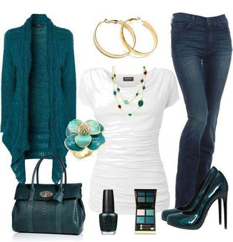 Fall color Teal Green Day !! Street Swag, Look Vintage, Fall Winter Outfits, Look Chic, Look Fashion, Autumn Winter Fashion, Casual Chic, Plus Size Fashion, Style Me