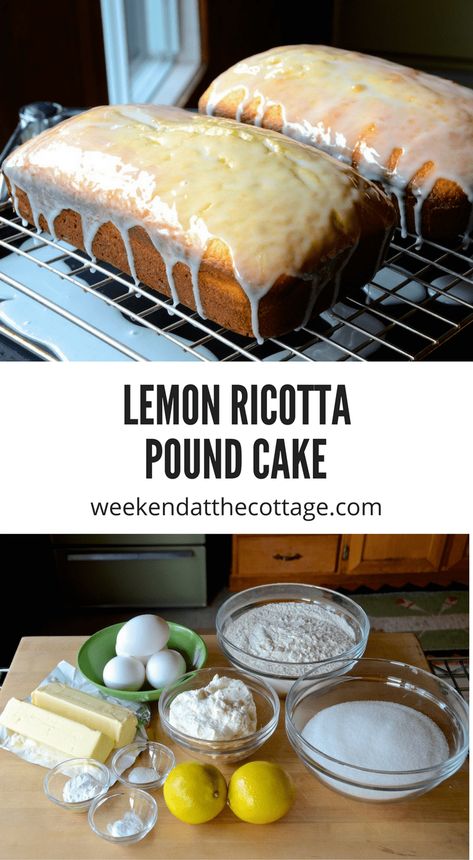 Cottage Cheese Pound Cake, Lemon Ricotta Pound Cake, Moist Lemon Pound Cake, Lemon Glaze Cake, Ricotta Pound Cake, Lemon Ricotta Cake, Tiramisu Dessert, Ricotta Cake, Lemon Glaze