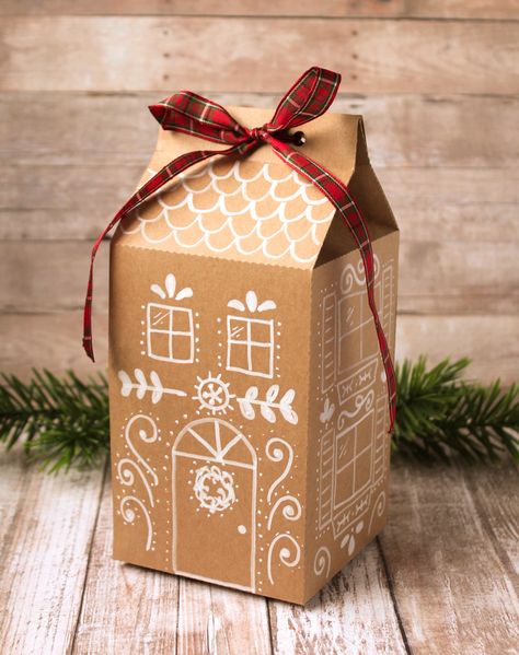 Kerajinan Diy, Gingerbread Gifts, Gingerbread Diy, Christmas Gingerbread House, Cardboard House, Free Christmas Printables, Treat Box, Paper Gift Box, Neighbor Gifts