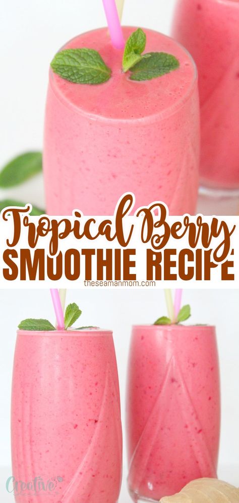 Tropical Smoothie Recipe Best Summer Treat - Easy Peasy Creative Ideas Heathy Smoothies, Orange Juice Smoothie, Tropical Smoothie Recipes, Pineapple Smoothie Recipes, Ww Food, Berry Smoothie Recipe, Tropical Smoothie, Pineapple Smoothie, Easy Smoothie Recipes