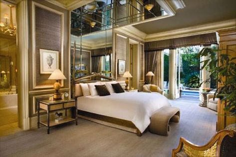 The Villas at the Mirage - Las Vegas luxury suite completed... Two and three bedroom mini mansions Vegas Hotel Rooms, Vegas Hotel, Relaxing Bedroom, Hotel Interior Design, Hotel Boutique, Las Vegas Strip, Four Seasons Hotel, Hotel Suites, Beautiful Bedrooms