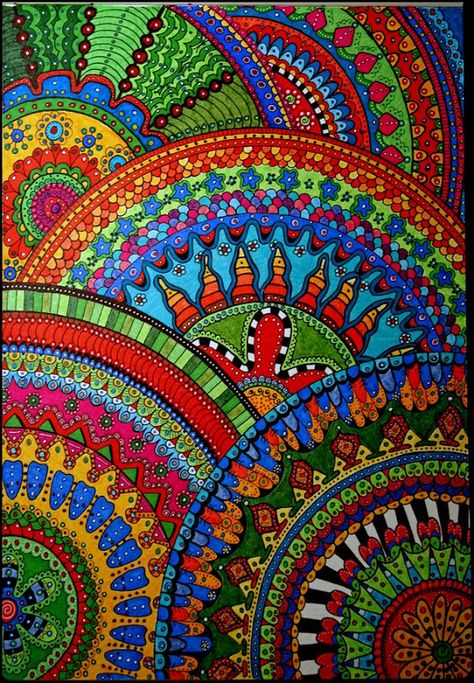 Draw Doodle and Decorate: Circle Mandelas  Awesome!!!! Mexican Mandala Pattern, Mosaic Plates, Mexican Paintings, Colors And Patterns, Madhubani Art, Mexican Art, Zentangle Art, Zentangle Patterns, Sanskrit