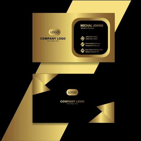 Professional elegant gold foil modern business card template Black Gold Business Card Design, Gold Business Card Design, Gold Business Card, Modern Business Card, Heart Tree, Modern Business Cards, Logo Banners, Cityscape Photos, Heart With Arrow