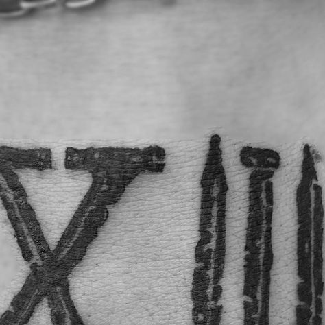 Mountain Play Tattoo on Instagram: "XIII für @5orrowkazama _________________________ #tattoo #tattooboy #XIII #blackandwhite #eilenburg #mountainplaytattoo #mpt #tag #handtattoo #tattooinspiration #lineart #lineworktattoo" Play Tattoo, Black & White, Tattoo On, On Instagram, Quick Saves, Instagram