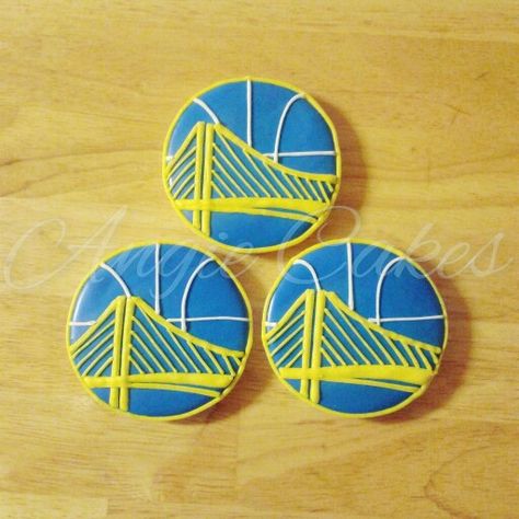 Golden state warriors cookies Cookies Pastry, Custom Birthday Cakes, Cookie Business, Mini Donuts, Cut Out Cookies, Golden State Warriors, Golden State, Monster Cookies, Custom Cakes