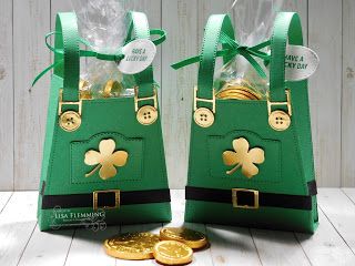 St Patrick’s Day Paper Crafts, St Patrick’s Day Treat Boxes, Stampin Up St Patricks Day Cards, St Patrick’s Day Cards, St Patricks Day Ideas, San Patrick Day, Fantastic Friday, St. Patrick's Day Diy, Fete Saint Patrick