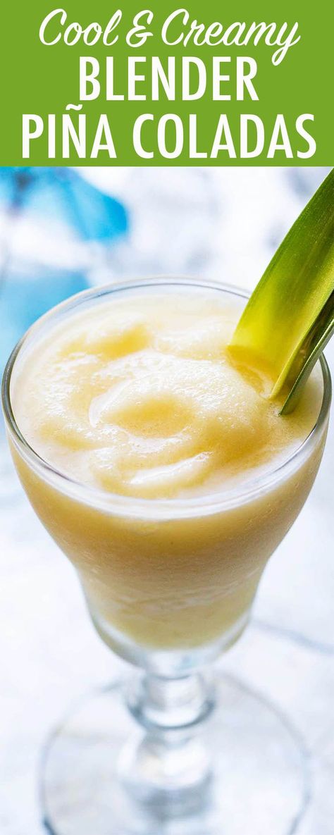 Piña Coladas! This easy blender drink is a staple of summer vacation. Rum, coconut, and pineapple. Grab your favorite tiki glass! Blender Drinks, Pina Colada Recipe, Coctails Recipes, Body By Vi, Long Island Iced Tea, Rum Punch, Blender Recipes, Vegetable Drinks, Coconut Rum