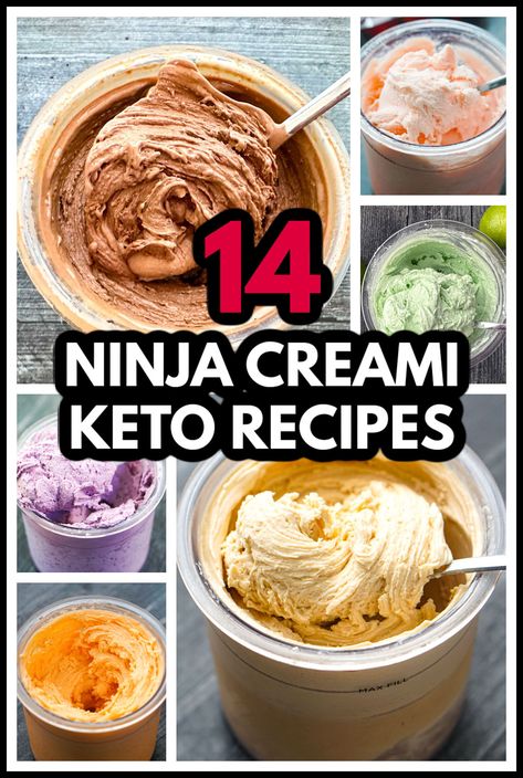 If you are looking for low carb ice cream recipes that use the Ninja Creami ice cream machine, I have 14 keto high protein ice cream recipes for you. There is everything from chocolate peanut butter to blueberry cheesecake. Easy, tasty and healthy ice cream recipes that will satisfy your sweet tooth! Ninja Cream Low Carb, Keto Icecream Recipes, Ninja Creamy Keto Recipes, Avocado Ice Cream Ninja Creami, Ninja Creami Protein Ice Cream Recipe Keto, Diy Keto Ice Cream, Low Carb Ice Cream Recipe Machine, Ninja Creami Dairy Free Protein Recipes, Ninja Creami Protein Chocolate Ice Cream