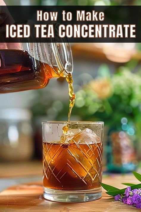 How to Make Iced Tea Concentrate - Easy Basic Recipe + Variations Diy Iced Tea, Iced Tea Concentrate, Tea Concentrate Recipe, Jasmine Milk Tea Recipe, Homemade Beverages, Moroccan Mint Tea Recipe, Herbal Tea Recipes Homemade, Mint Tea Recipe, Milk Thistle Tea