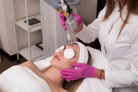 Ablative lasers like CO2 and erbium are commonly used for laser resurfacing treatments to treat issues like fine lines and sun damage. Learn more about this procedure. Laser Peel, Laser Skin Resurfacing, Laser Resurfacing, Facial Wrinkles, Skin Resurfacing, Laser Skin, Skin Imperfection, Sun Damage, Skin Concern