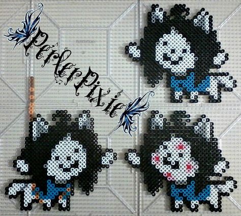 Perler Bead Patterns Undertale, Twisted Wonderland Perler Beads, Bendy And The Ink Machine Perler Beads, Undertale Perler Beads, Temmie Undertale, Perler Beads Undertale Temmie, Ghastly Perler, Undertale Pixel Art, Stitch Games