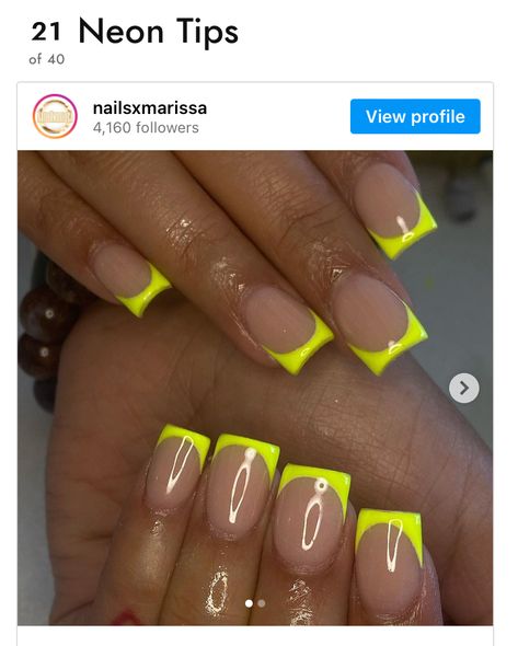 Yellow French, Brown French, Dark Yellow, Neon Yellow, French Nails, Short Nails, Summer Nails, Gel Nails, Neon