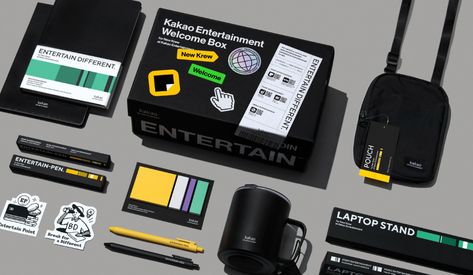 Kakao entertainment Welcome Box on Behance Welcome Kit, Phone Packaging, Sneakers Box, Brand Communication, Motion Graphics Design, Press Kit, Brand Kit, Creative Packaging, Design Student