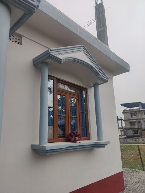 Window Designs Exterior Indian, Home Front Window Design Indian, Front Home Design Indian, Window Border Design Exterior, Indian House Window Design, Front Window Design Indian, Window Elevation Design, Window Outside Design, House Window Design Exterior