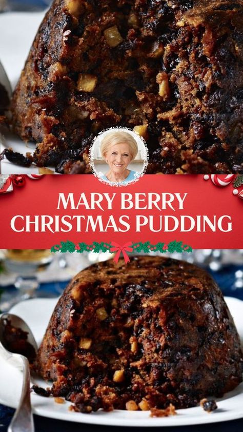 Mary Berry’s Christmas Pudding is made with dried mixed fruit, a cooking apple, orange rind and juice, brandy (or sherry/rum), butter, light muscovado sugar, eggs, self-raising flour, mixed spice, fresh white breadcrumbs, and whole shelled almonds. This traditional Christmas pudding recipe creates a festive dessert that takes about 9 hours and 20 minutes to prepare and can serve up to 6-8 people. Recipes Using Dry Sherry, Merry Berry Recipes, Mary Berry Recipes Christmas, Figgy Pudding Recipe Traditional, Mary Berry Christmas Pudding, Marry Berry Recipes, Traditional Christmas Pudding Recipe, Figgy Pudding Recipe, Mary Berry Christmas