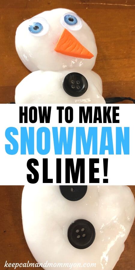 Snowman Slime! - Keep Calm And Mommy On - Slime Recipes - Christmas Slime - How to Make Slime - Fine Motor Skills - Sensory Activities Snowman Slime, Farmstand Ideas, Grinch Slime, How To Make Snowman, Make Snowman, Christmas Slime, Christmas Activity For Kids, Melting Snowman, Room Parent