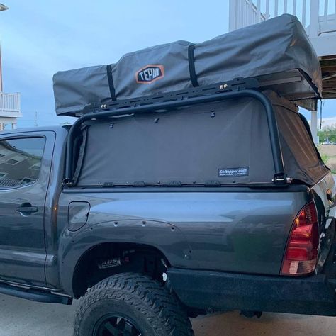 Bed Rack for Softopper - Can't find one anywhere. Who makes them? | Tacoma World Tacoma Bed Rack, Blue Tacoma, Hilux Camper, Utility Bed, Lumber Rack, Bed Rack, Tacoma World, Truck Life, Camper Shells