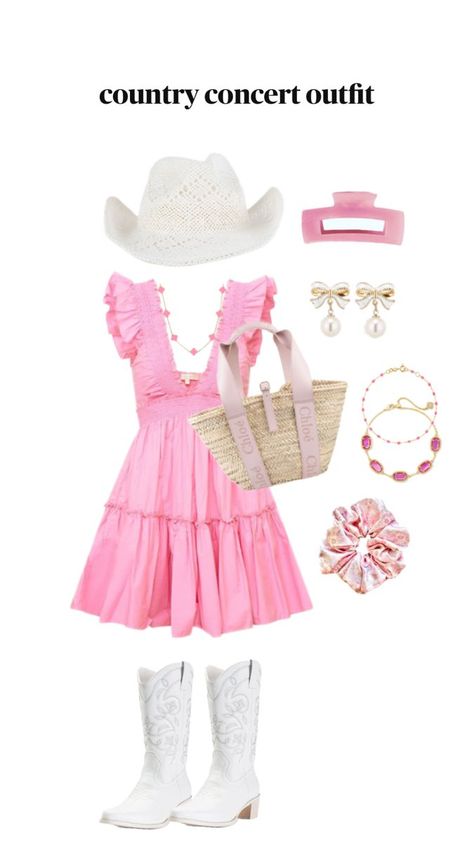 https://pin.it/7tgbEHF7t Country Concert Hairstyles, Western Cowgirl Aesthetic, Pink Cowgirl Aesthetic, Concert Accessories, Preppy Outfits Aesthetic, Coastal Cowgirl Bachelorette, Country Bachelorette Parties, Girls Party Outfits, Western Hair