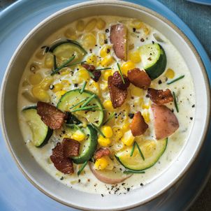 Zucchini Corn Chowder Instant Pot, Corn And Zucchini Chowder, Zucchini Chowder, Corn And Zucchini, Corn Zucchini, Instant Pot Cookbook, Cold Sandwiches, Carnitas Recipe, Chowder Recipe