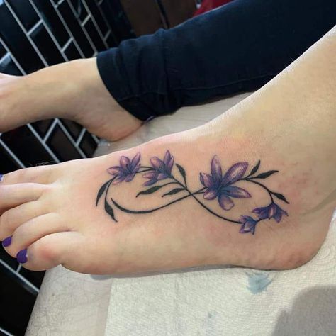 Floral Infinity Tattoo 2 Tattoo Ideas 2022, Infinity Tattoo Ideas, Infinity Name Tattoo, Double Infinity Tattoos, Cute Ankle Tattoos, Infinity Symbol Tattoo, Cute Simple Tattoos, Infinity Tattoo Designs, Verse Tattoos