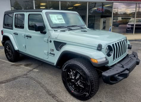 Jeep Wrangler Unlimited JL Sport Freedom Edition Oscar Mike Earl Clearcoat Special Edition Earl Grey Jeep Wrangler, Grey Jeep Wrangler, Jeep Wrangler Lights, Gray Jeep, Grey Jeep, Bronco Jeep, New Jeep Wrangler, White Jeep, Wrangler Unlimited Sahara