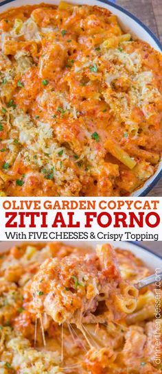 Olive Garden Five Cheese Ziti, Five Cheese Ziti Al Forno, Copycat Dinner, Cheese Ziti, Five Cheese Ziti, Ziti Al Forno, Easy Carbonara Recipe, Olive Garden Recipes, Ziti Recipes