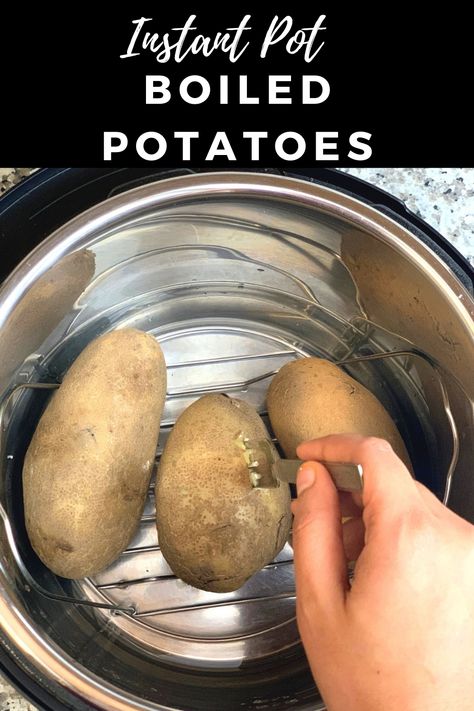 Boiling or Steaming Potatoes in Instant Pot Pressure Cooker is fast and easy! It comes out perfectly every time and can be used to make dishes, such as Potato Masala for Dosa, Spicy Potato Sandwich , mashed potatoes. Instapot Potatoes Boiled, Instant Pot Potato Salad Russet, Instant Pot Boiled Potatoes, Boil Potatoes In Instant Pot, Mashed Potatoes Russet, How To Boil Potatoes, Potatoes In Instant Pot, Vegetarian Potato Recipes, Potatoes Russet