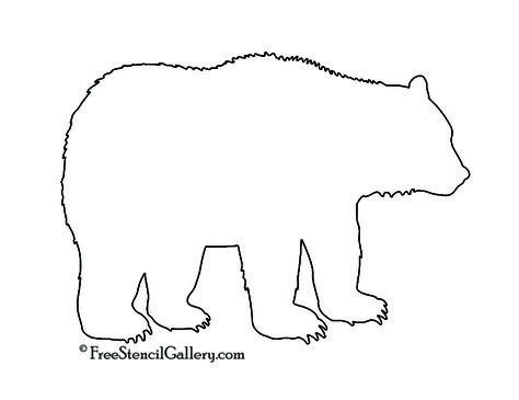 Bear Stencil Silhouette Bear Cutout Template, Black Bear Silhouette Printable, Printable Bear Template, Animal Templates Printable Free Pattern, Polar Bear Template Free Printable, Bear Applique Pattern Free, Bear Template Free Printable, Bear Outline Drawing, Polar Bear Template