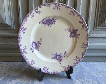 French transferware | Etsy French Purple, Lavender Cottage, Antique French Country, Green Plates, Lovely Lavender, China Tea Cups, China Porcelain, Vintage China, Shades Of Purple