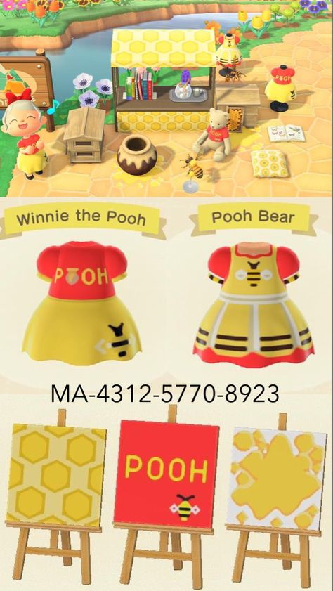 Disneyland Animal Crossing, Animal Crossing Disney Codes, Acnh Disney Design Codes, Disney Animal Crossing, Disney Acnh, Acnh Winnie The Pooh, Acnh Disney Island, Animal Crossing Disney, Acnh Winnie The Pooh Design