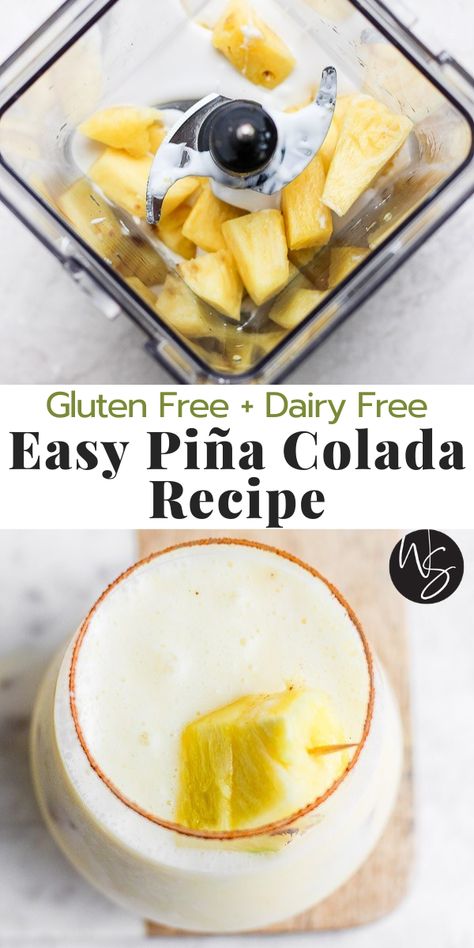 Sugar Free Pina Colada, Homemade Pina Colada Recipe, Pina Colada Slush Recipe, Healthy Pina Colada Smoothie, Dairy Free Pina Colada, Pina Colada Recipe Non Alcoholic, Dairy Free Cocktails, Easy Pina Colada Recipe, Vegan Pina Colada