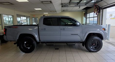 Trd Pro Tacoma, 4runner Accessories, Tacoma World, Toyota Tacoma Trd, Trd Pro, Tacoma Trd, Cement Gray, Black Rims, Looking Forward