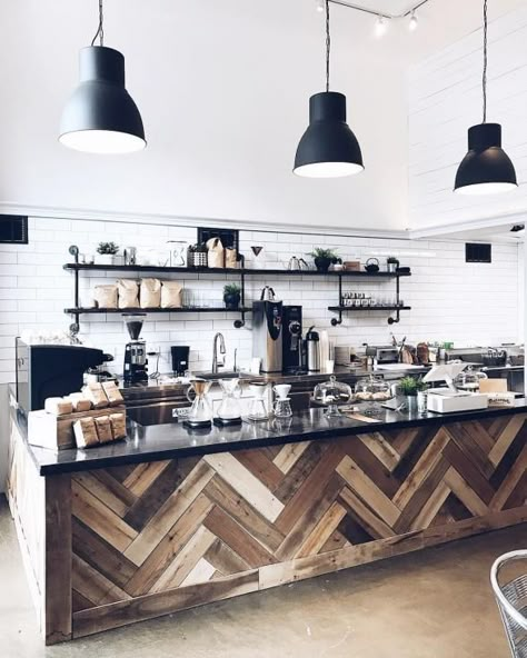 Heartwood Coffee Kitchen Design Rustic Modern, Modern Floors, Architecture Restaurant, Bar Restaurant Design, Nutrition Club, Bar In Casa, Café Design, Cozy Coffee Shop, Home Coffee Stations